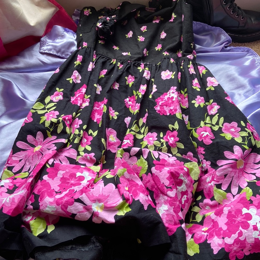 Pink floral, formal dress